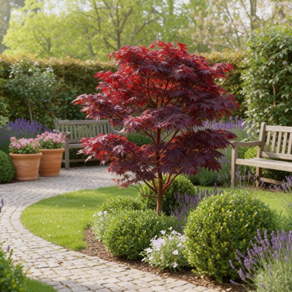 Acer palmatum Atropurpureum - Paars - 3 Planten - Blad verliezend - Weinig Onderhoud