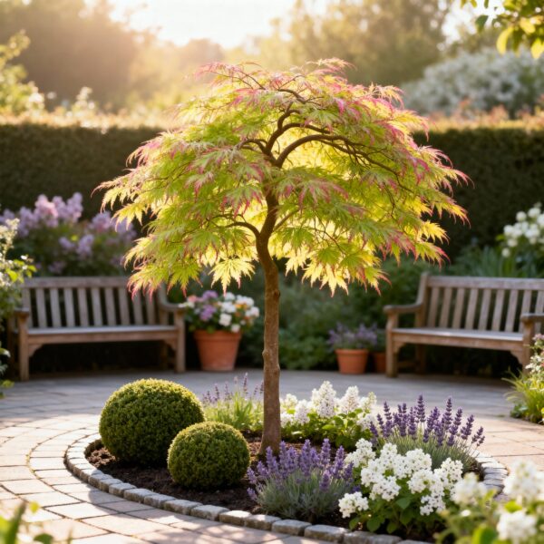 Acer palmatum Little Princess - Groen - Bladverliezend - Weinig Onderhoud