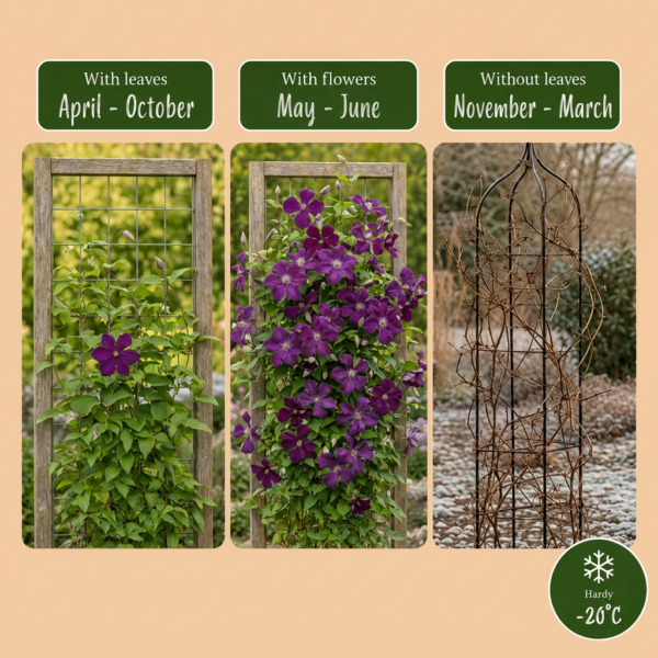 thumbnail_6000-104.png Clematis Viticella Polish Spirit - Bosrank - Paars - Klimplant