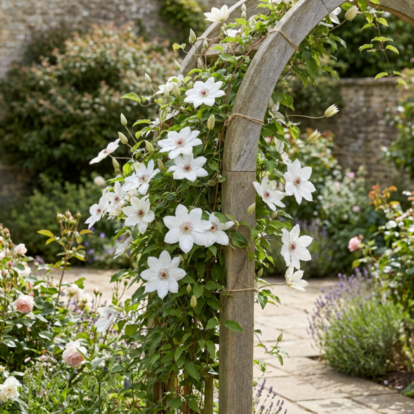 thumbnail_6000-106.png Clematis Miss Bateman - Bosrank Miss Bateman - Wit - Klimplant