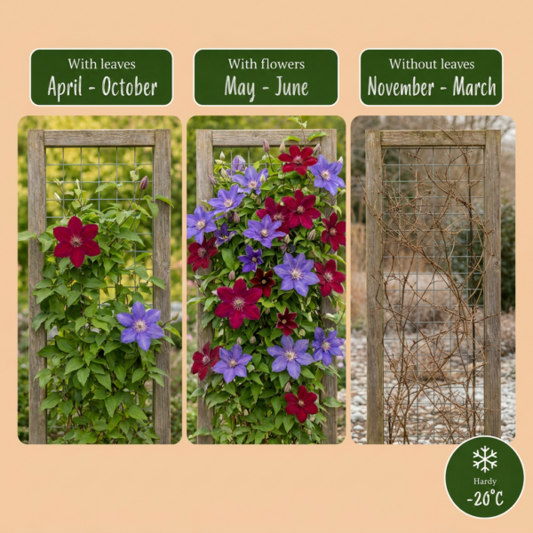 thumbnail_6000-155.png Clematis Duo Blue & Red - Bosrank Duo Blauw & Rood - Blauw - Rood - Klimplant | 12 stuks
