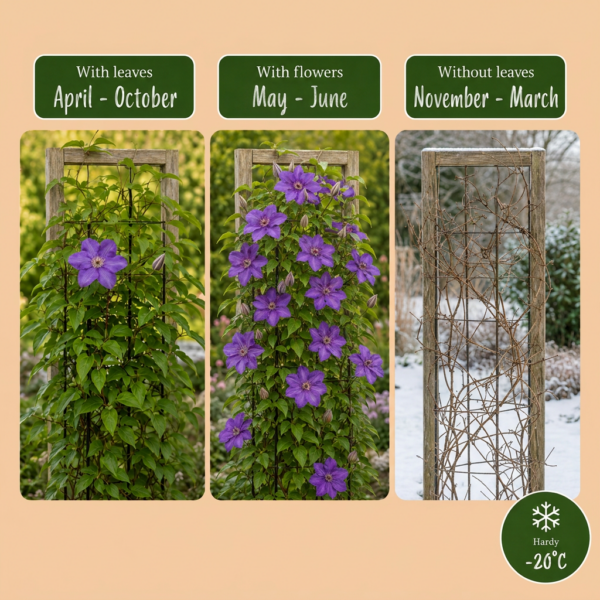 thumbnail_6000-167.png Clematis The President - Bosrank - Paars - Klimplant | 6 stuks