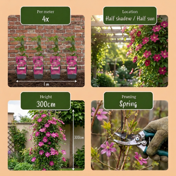 thumbnail_6000-197.png Clematis Ville de Lyon - Bosrank - Rood - Klimplant | 4 stuks