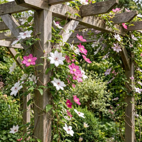 thumbnail_6000-26.jpg Clematis Duo Pink & White - Bosrank - Wit - Roze - Klimplant | 12 stuks