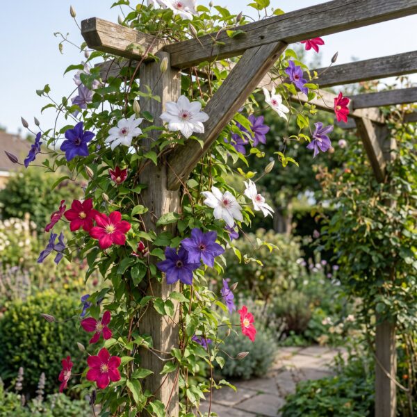 thumbnail_6000-30.jpg Clematis Tricolour - Driekleurige bosrank - Paars - Roze - Wit - Klimplant | 12 stuks