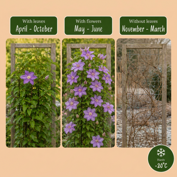 thumbnail_6000-61.png Clematis Justa - Bosrank - Licht Blauw - Klimplant | 4 stuks